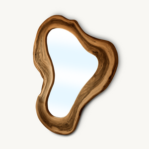 Organic Sculpted Wall Mirror With Wavy Frame For Entryway And Living Room