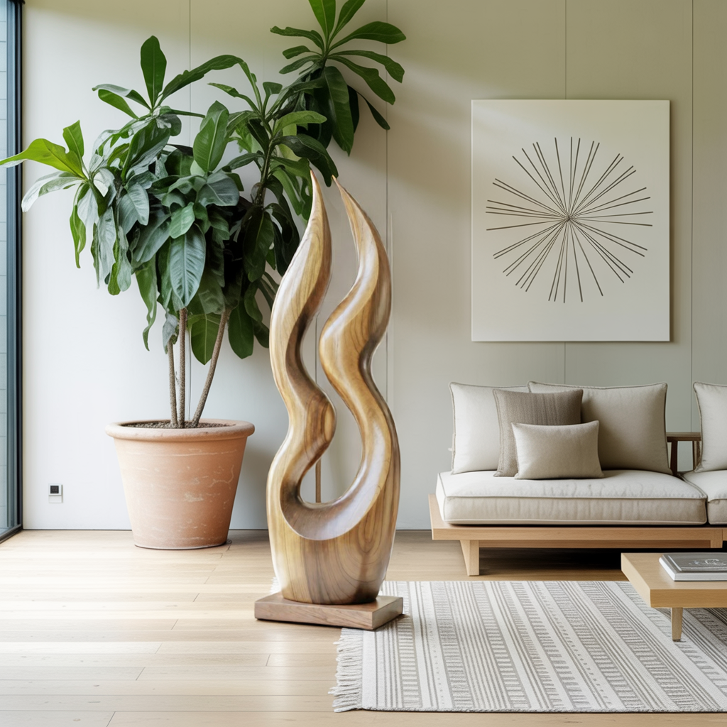 Farmhouse Handcrafted Sculpture For Patio Decor