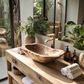 Handcrafted Wooden Vessel Sink For Timeless Bathroom Style
