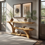 Modern Wooden Live Edge Console Table For Entryway Home Decoration
