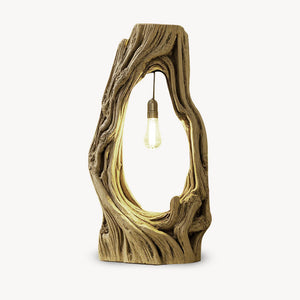 Rustic Floor Lamp With Exposed Bulb For Living Room