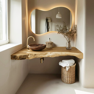 Solid Wood Floating Vanity For Farmhouse Bathroom