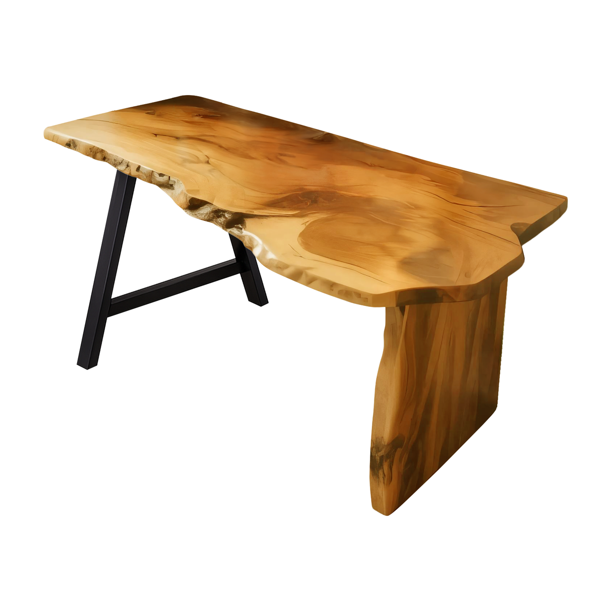 Rustic Office Desk With Live Edge Design For Home Workspace