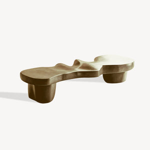 Contemporary Sculptural Wood Bench For Modern Living Room Or Gallery