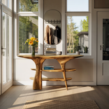 Mid Century Wooden Entry Table For Living Room Styling