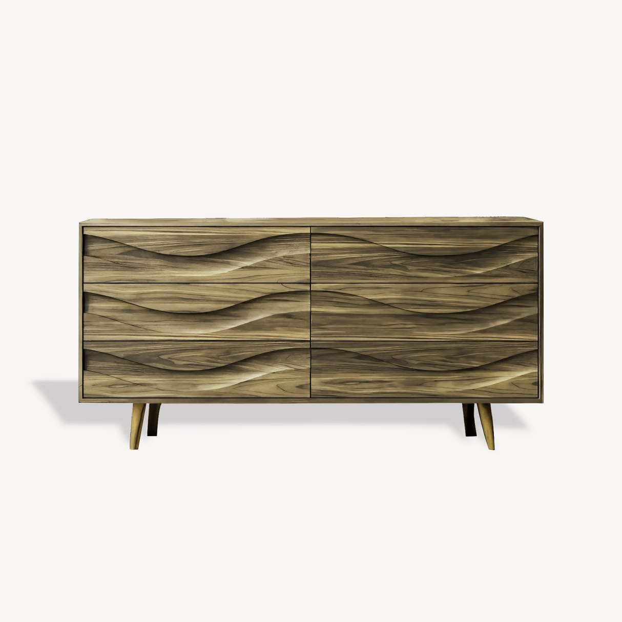 Modern Carved Wave Front Sideboard For Entryway Living Room