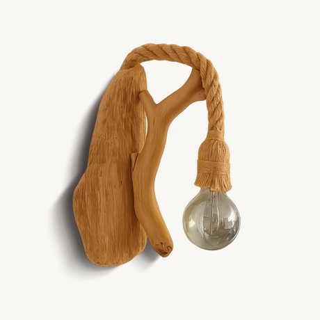 Rustic Wall Light Featuring Driftwood For Living Room