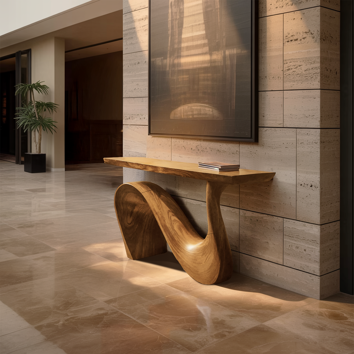 Modern Solid Wood Console Table For Living Room And Entryway Design