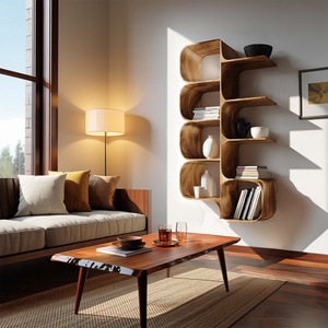 Minimalist Wooden Kitchen Display Shelf For Pantry Organizer