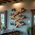 Farmhouse Wine Rack For Kitchen Wine Bottle Shelf