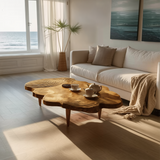 Farmhouse Solid Wood Abstract Coffee Table For Furniture Decor