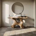 Rustic Solid Wood Vanity For Handmade Bathroom Look