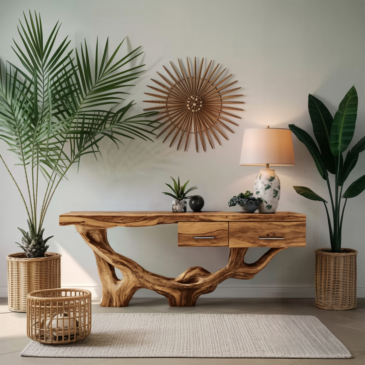 Rustic Wooden Console Table For Furniture Decor Vintage Farmhouse