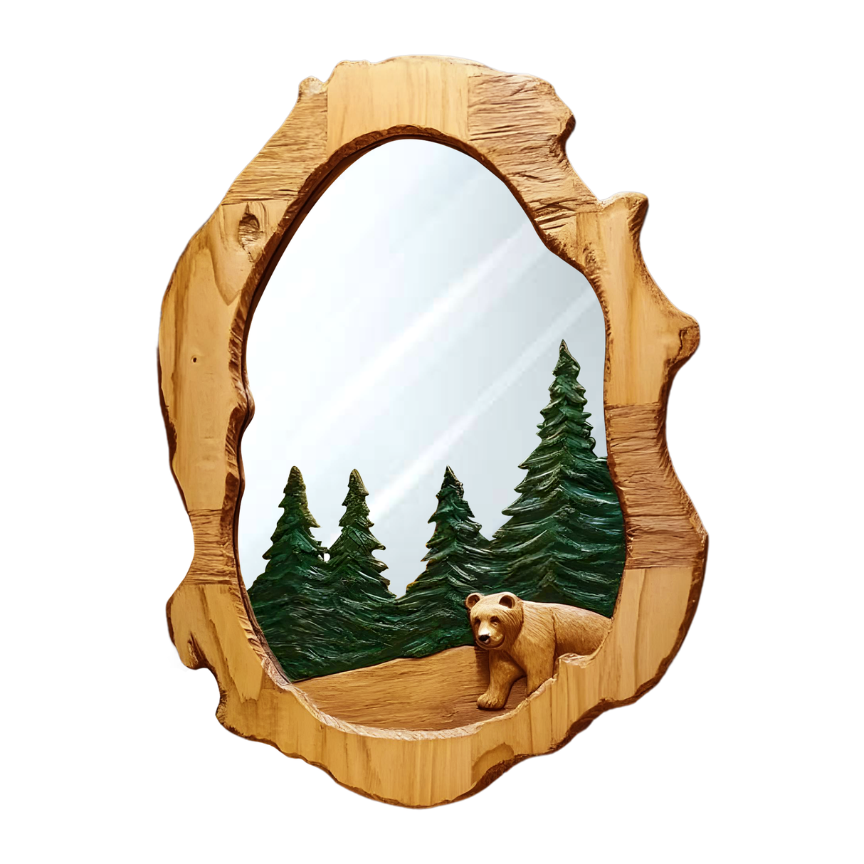 Rustic Bear Mirror For Cabin Lodge Bathroom Decor
