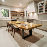 Furniture Decor Modern Solid Wood Dining Table Sleek Edge