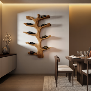 Wall Mounted Wine Rack Sculptural Branch Design For Modern Kitchen