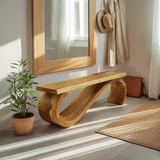 Modern Sculptural Bench For Entryway Or Living Room Decor