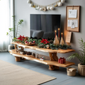 Handcrafted Wooden Live Edge TV Console For Holiday Furniture Decor