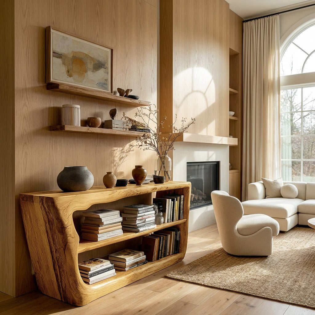 Minimalist Wooden Console Table For Living Room Storage