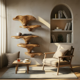 Mid Century Wooden Mushroom Shelf For Living Room Furniture Decor