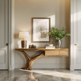 Farmhouse Wooden Console Table For Rustic Bedroom