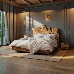 Rustic Live Edge Headboard For King Or Queen Bed