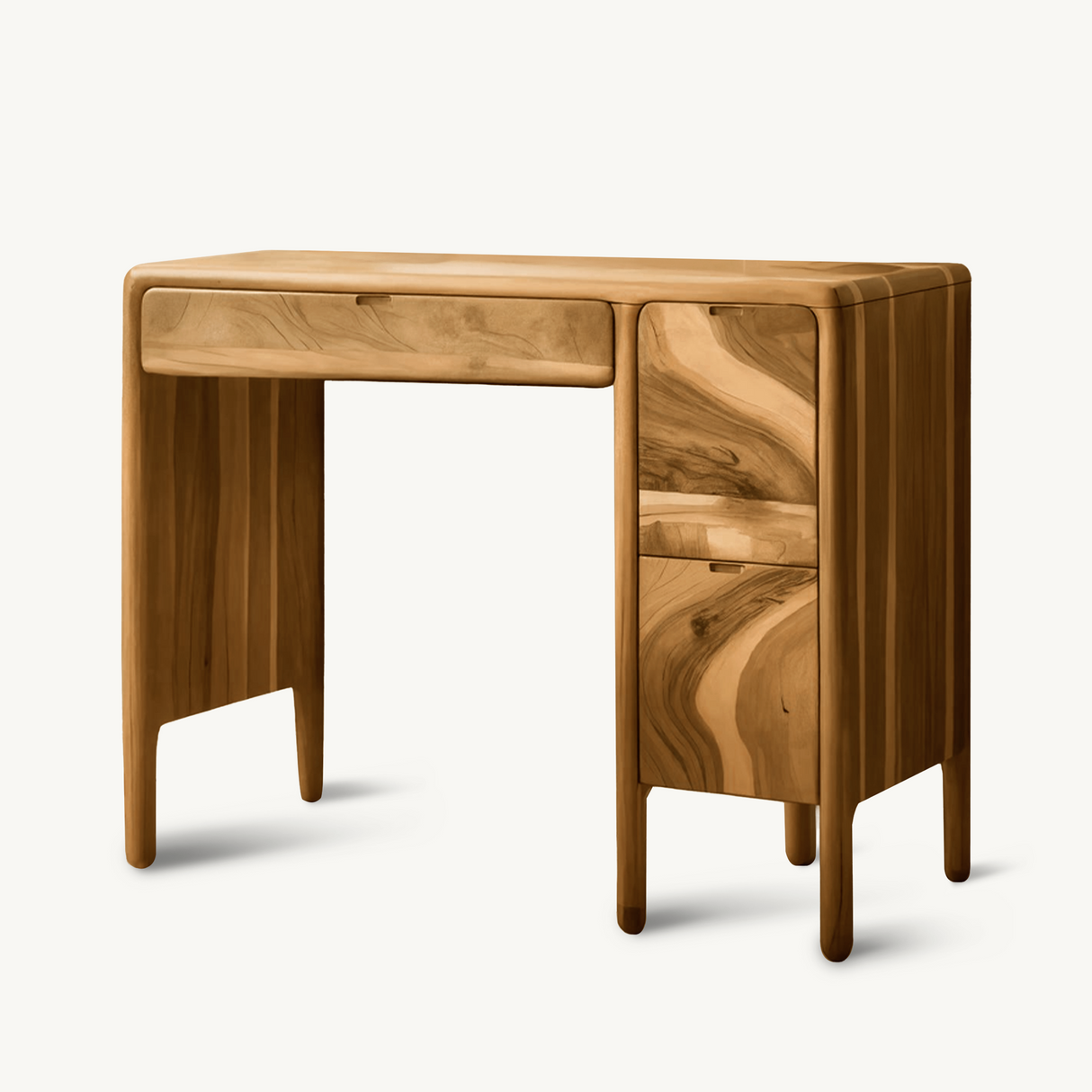 Mid Century Vanity Desk With Drawers For Bedroom And Dressing Corner