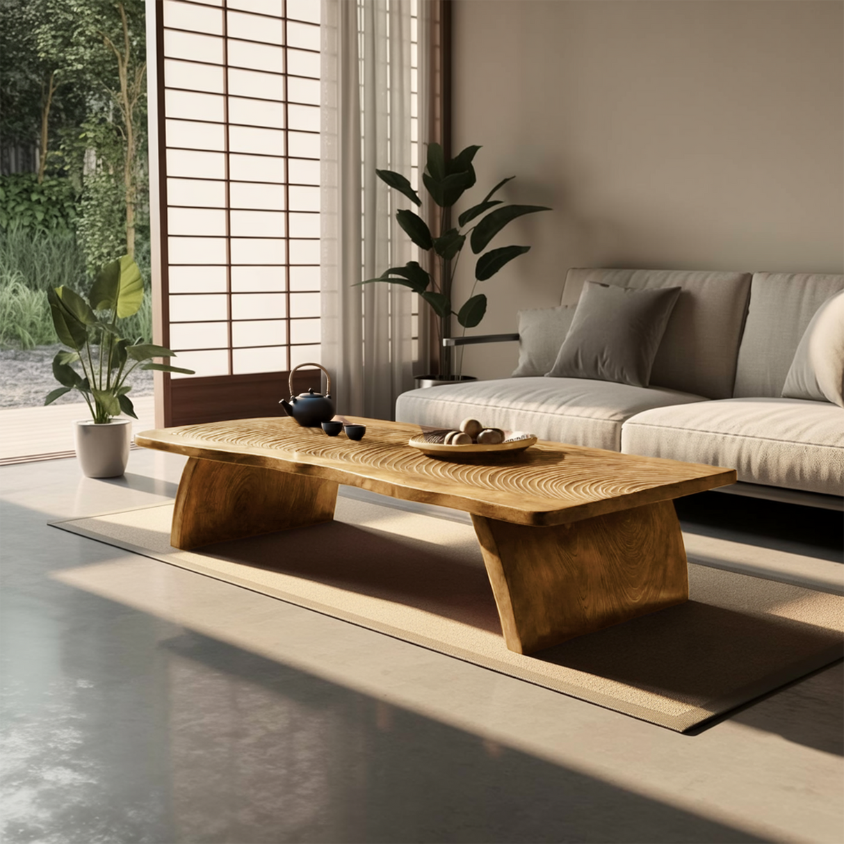 Farmhouse Mid Century Live Edge Coffee Table For Living Room