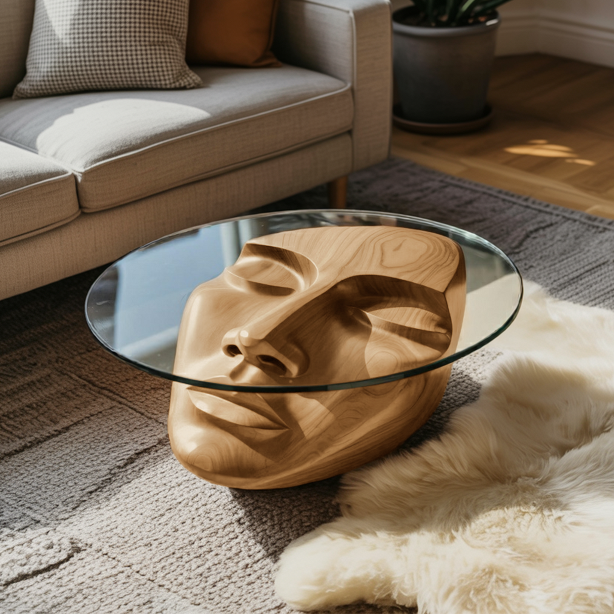 Modern Artistic Face Coffee Table For Contemporary Living Room