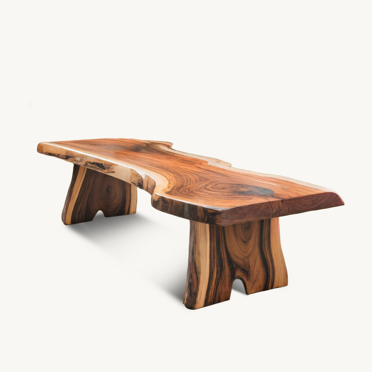 Minimalist Live Edge Outdoor Bench For Entryway Or Patio