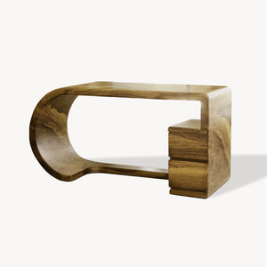 Curved Sculptural Desk With Fluid Form For Home Office And Studio