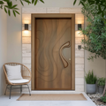 Modern Sculpted Front Door With Carved Design For Contemporary Entryway And Home