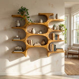 Modern Farmhouse Wooden Wall Shelf For Cozy Living Room