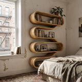 Contemporary Natural Wood Wall Mounted Shelf For Interior Decor