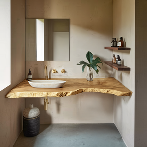Mid Century Bathroom Vanity In Solid Wood Finish