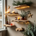 Handcrafted Wooden Floating Shelf For Holiday Entryway Wall Decor
