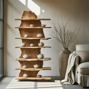 Rustic Solid Wood Standing Shelf For Entryway Design Ideas