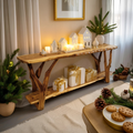 Farmhouse Solid Wood Console Table For Living Room Holiday Furniture Decor