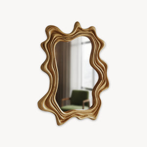 Layered Wavy Wall Mirror Sculptural Frame For Bedroom And Living Room