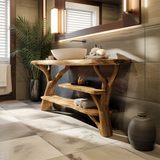 Farmhouse Rustic Solid Wood Vanity For Warm Bathroom Design