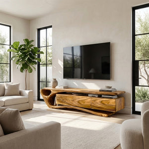 Mid Century Wooden TV Cabinet For Elegant Space