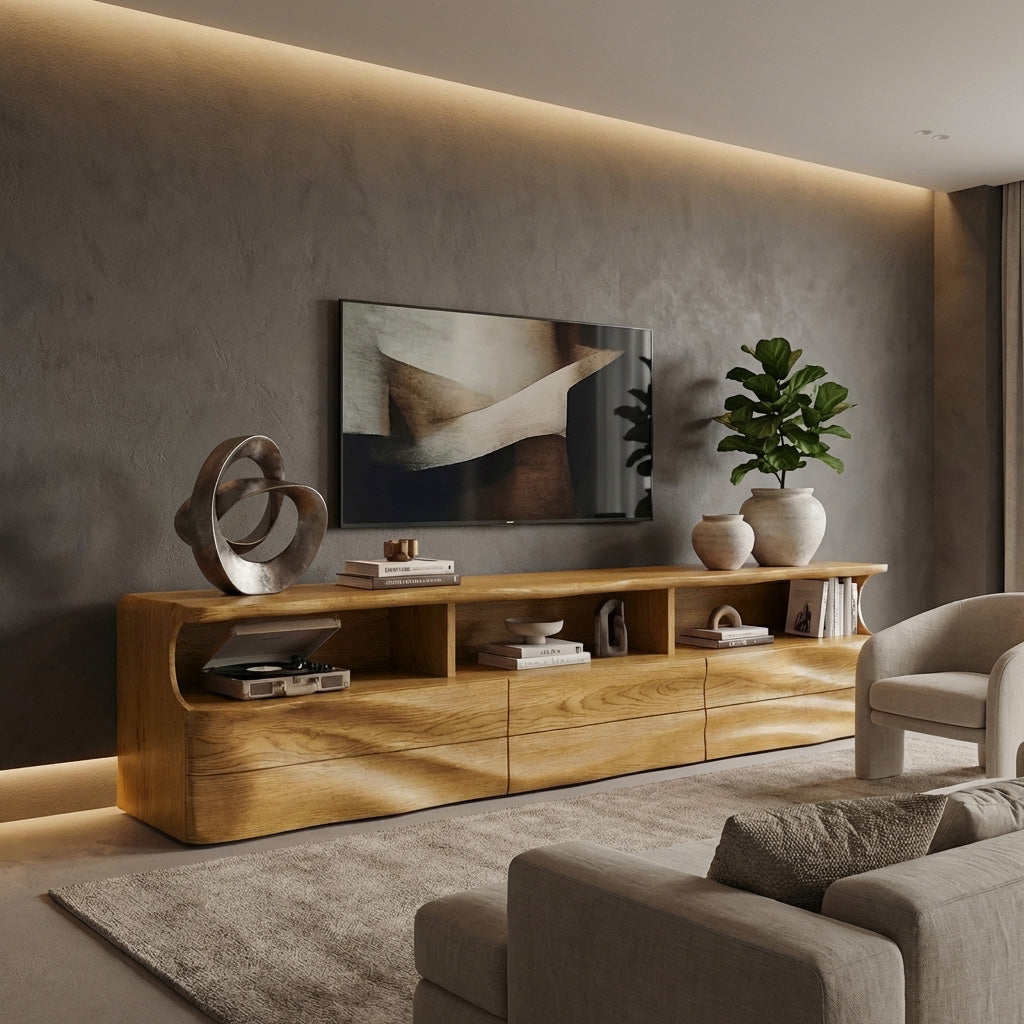 Modern Wooden TV Cabinet For Apartment Interior