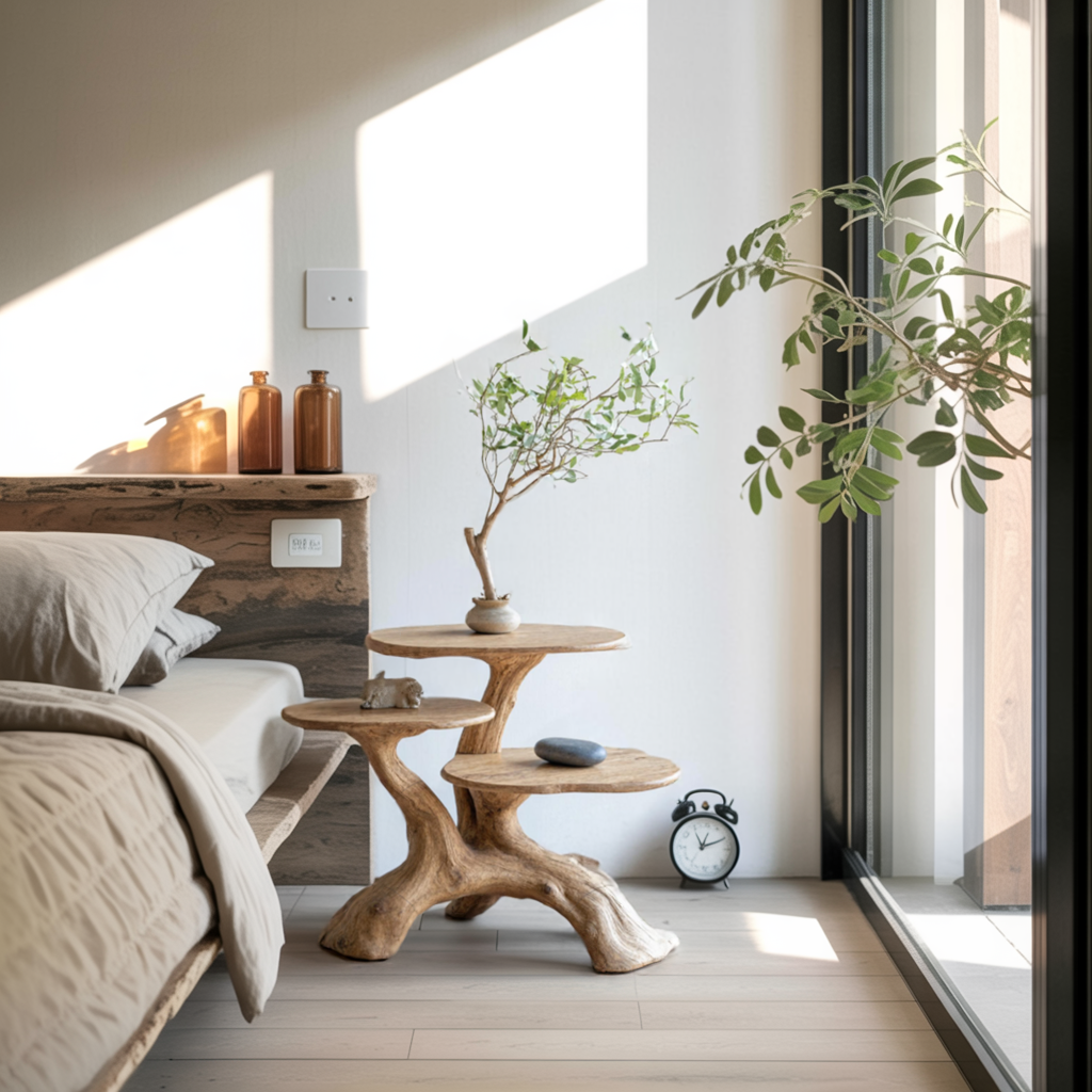 Handcrafted Solid Wood End Table Entryway Design