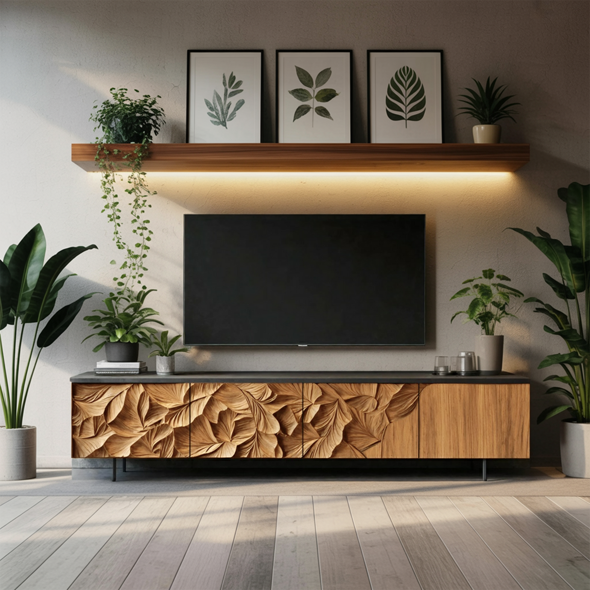 Farmhouse TV Cabinet For Cozy Living Room Design