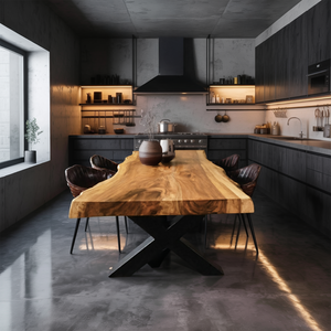 Kitchen Decor Handcrafted Live Edge Dining Table Premium