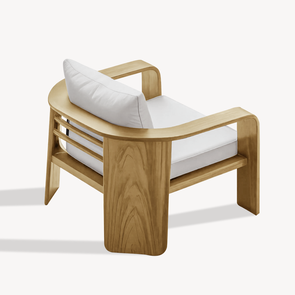 Modern Outdoor Wood Lounge Chair For Patio Or Garden