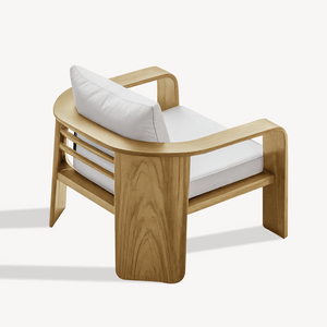 Modern Outdoor Wood Lounge Chair For Patio Or Garden