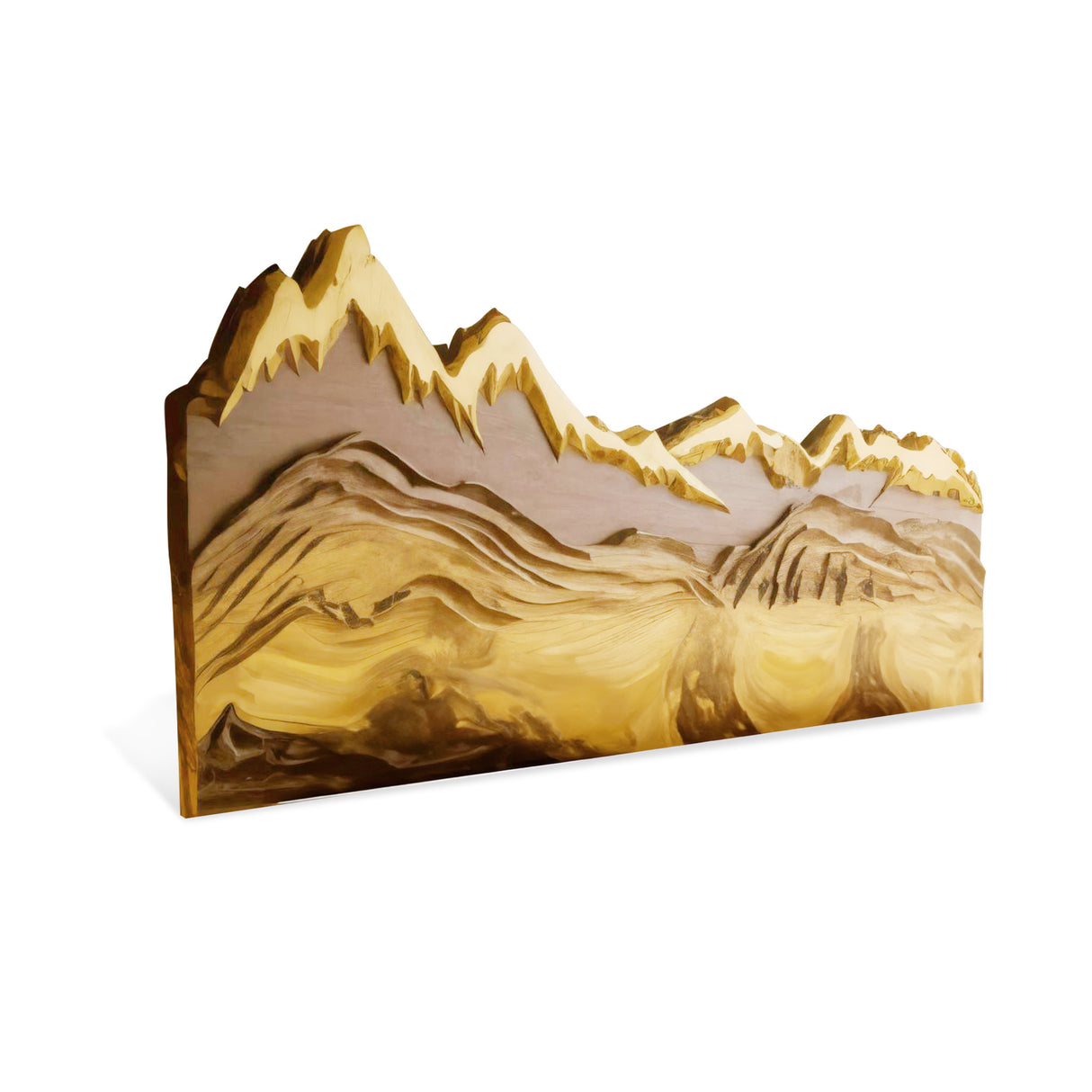 Mountain Headboard Carved For Queen And King Bed In Rustic Bedroom