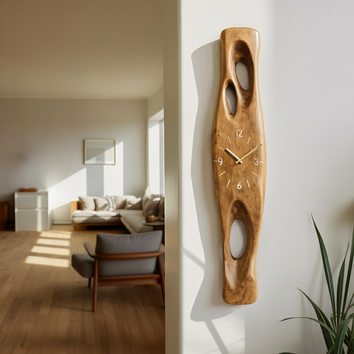 Minimalist Wall Clock Vertical Decor For Living Room