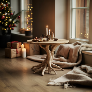 Handcrafted Solid Wood End Table For Entryway Design Festive Furniture